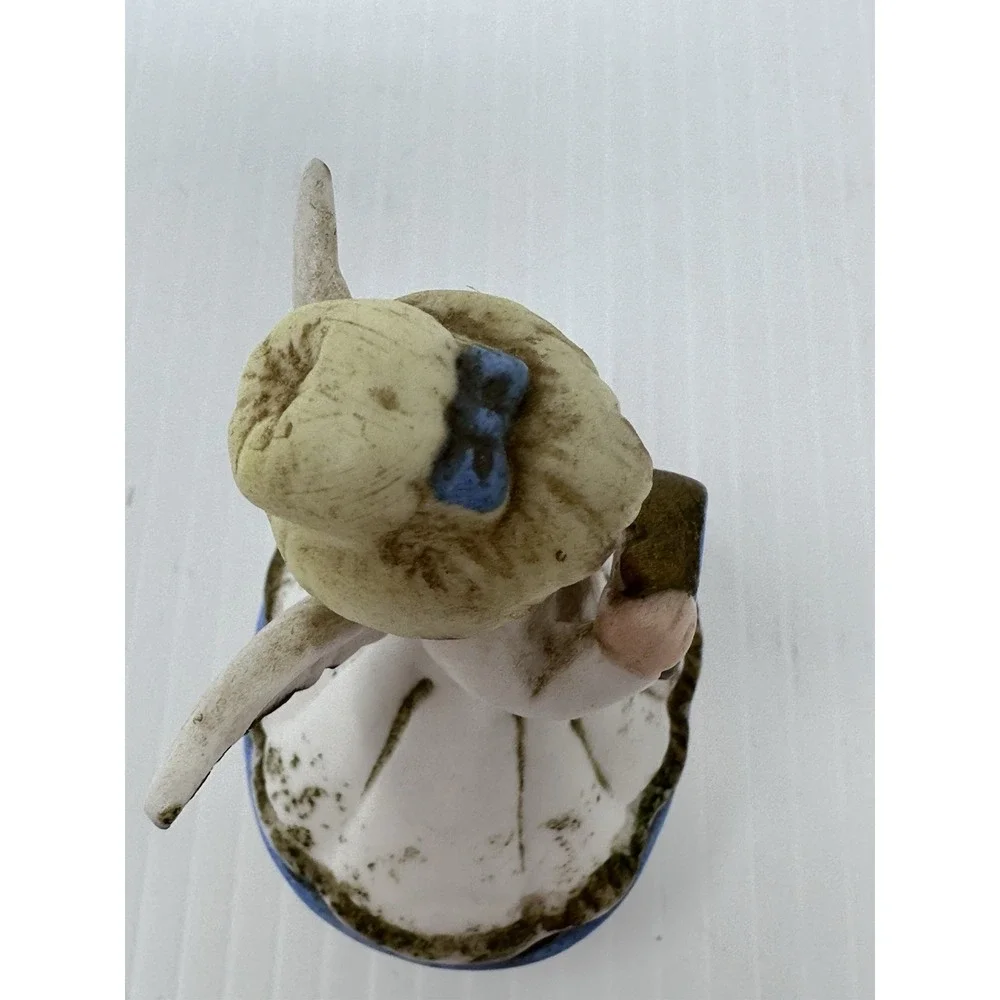Vintage Lefton February Angel Trinket Box 1950s/1960s Blue Clock Japan 3447